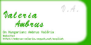 valeria ambrus business card