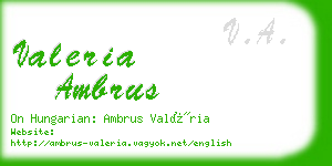valeria ambrus business card